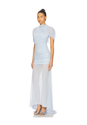 Amanda Uprichard x REVOLVE Evianna Mesh Gown in Baby Blue. Size M. Also in S, XS.