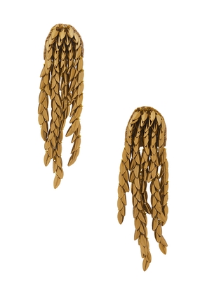 Deepa Gurnani Morrigan Earrings in Metallic Gold.