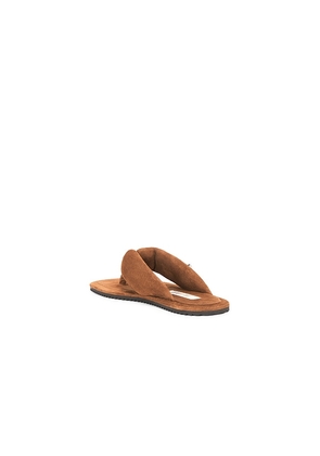 THE ATTICO Indie Flat Thong Sandal in Brown. Size 36.5. Also in 36.
