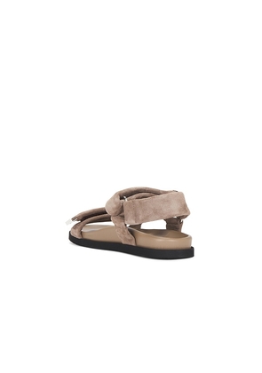 THE ATTICO Salinas Flatform Sandal in Taupe. Size 37. Also in 41.