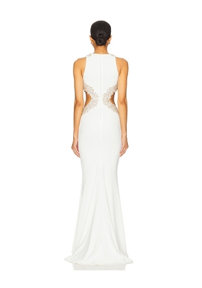 Bronx and Banco Camila Rhinestone Gown in White. Size M. Also in XS, S, L, XL.