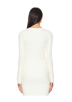 Eterne Long Sleeve Fitted Top in Cream. Size M. Also in XL.
