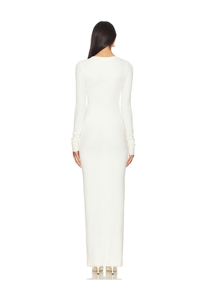 Eterne Long Sleeve Crewneck Maxi Dress in Cream. Size M. Also in L.