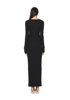 Eterne Long Sleeve Crewneck Maxi Dress in Black. Size M. Also in S, XS.