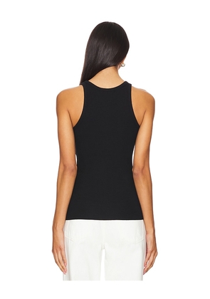 Eterne High Neck Fitted Tank Top in Black. Size S. Also in XL.