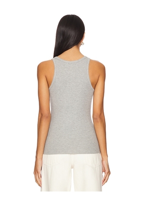 Eterne High Neck Fitted Tank Top in Grey. Size XL. Also in S, XS, M, L.