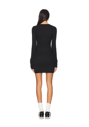 Eterne Long Sleeve Crewneck Mini Dress in Black. Size M. Also in S.