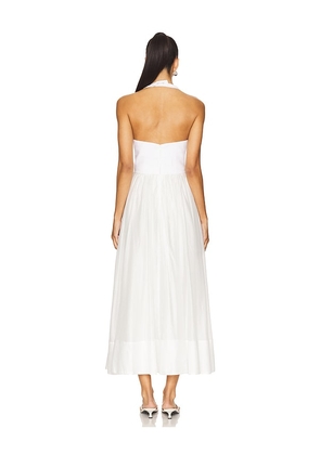 Camila Coelho Lino Midi Dress in Ivory. Size M. Also in XS, XL.
