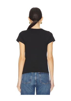 Eterne Fitted Crewneck Short Sleeve T-Shirt in Black. Size M. Also in S, XS, L, XL.