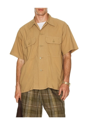 Beams Plus Mil Sht Shirt Textured Ripstop in Brown. Size M. Also in L.