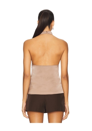 ALL THE WAYS Beth Halter Top in Nude. Size M. Also in L, S, XL, XS, XXS.