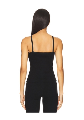 DONNI. Rib Satin Tank Top in Black. Size M. Also in L, XL.