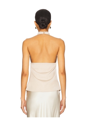 ALL THE WAYS Beth Halter Top in Beige. Size M. Also in L, S, XL, XS, XXS.