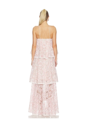 ELLIATT Valencia Tiered Gown in Pink. Size L. Also in S, XS, M, XL.