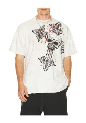 Affliction Cross Tee in Grey. Size M. Also in XL/1X.