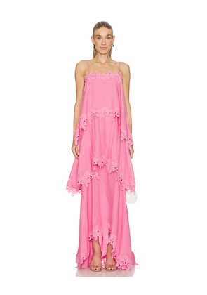 ELLIATT Miri Tiered Gown in Pink. Size L. Also in M, S, XL, XS, XXL.