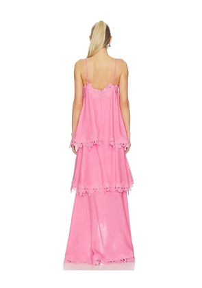 ELLIATT Miri Tiered Gown in Pink. Size L. Also in S, XS, M.
