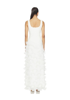 ELLIATT Veda Hi-lo Gown in White. Size L. Also in S, XS, M.