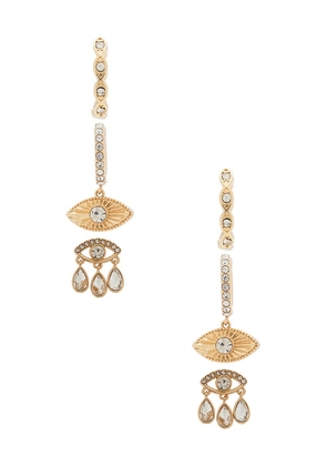 BaubleBar Good Intentions Evil Eye Earring Set in Metallic Gold.