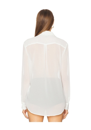 Bardot Jolanda Lace Trim Frill Shirt in White. Size 4. Also in 6, 8.