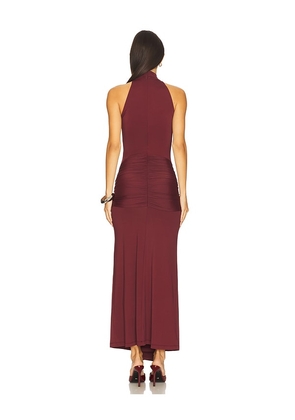 Bardot Isadora Maxi Tie Front Dress in Burgundy. Size 12. Also in 4, 2, 6, 8, 10.