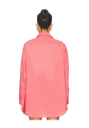 AGOLDE Sonia Shirt in Coral. Size L. Also in XS, S, M, XL.