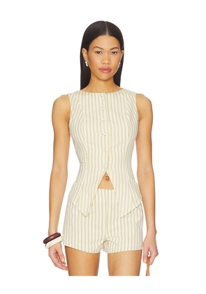 ALL THE WAYS Alerie Button Front Top in Cream. Size L. Also in M, S, XL, XS, XXS.