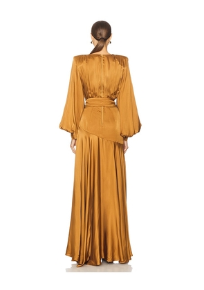 Bronx and Banco Carmen Maxi Dress in Cognac. Size M. Also in S, XS.