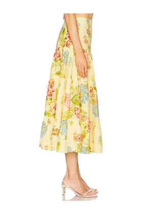 HEMANT AND NANDITA Midi Skirt in Lemon. Size S. Also in L, XL.