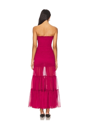 Bardot Azura Strapless Maxi Dress in Burgundy. Size 12. Also in 8, 10.