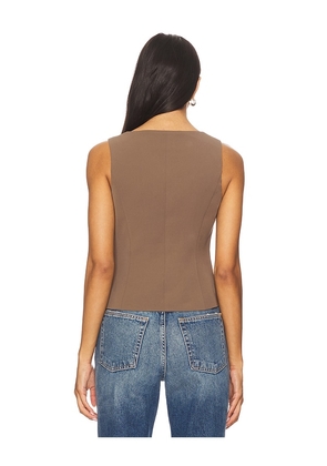Bardot Azilia Button Through Top in Brown. Size 12. Also in 8, 10.