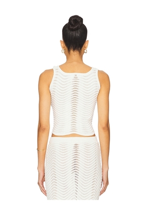 Cin Cin Arc Knit Top in White. Size M. Also in XS, S, XL.