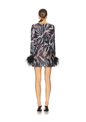 Bronx and Banco Tokyo Feather Mini Dress in Lavender,Black. Size M. Also in XS.