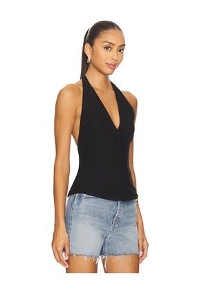 EAVES Fio Halter Top in Black. Size M. Also in L, XL, XS.