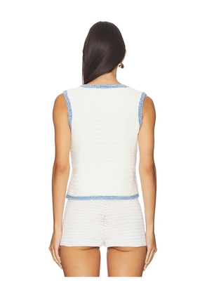 Central Park West Rose Scallop Edge Tank in Ivory. Size M. Also in L, S, XL, XS.
