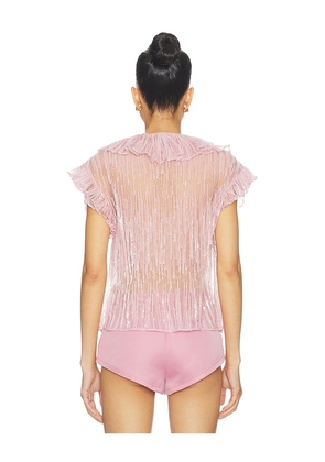AKNVAS Este Ruffle Top in Pink. Size 0. Also in 4, 6, 8, 10.