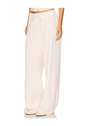 Eterne Drawstring Lightweight French Terry Wide Leg Sweatpant in Pink. Size M. Also in L.