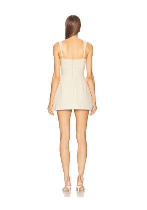 Amanda Uprichard x REVOLVE Bethany Linen Skort Romper in Beige. Size L. Also in M.