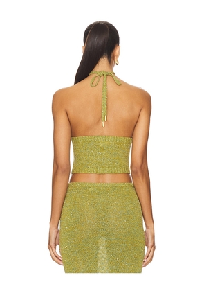 ASTA RESORT Teresa Scarf Top in Olive. Size S. Also in XS, M, L, XL.