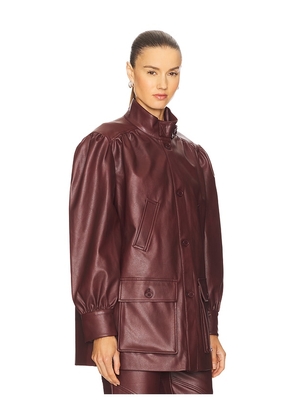 Bardot Clements Faux Leather Jacket in Burgundy. Size M. Also in L, S, XL, XS.
