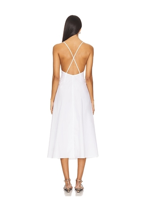 EAVES Liah Midi Dress in White. Size M. Also in L, S, XL.