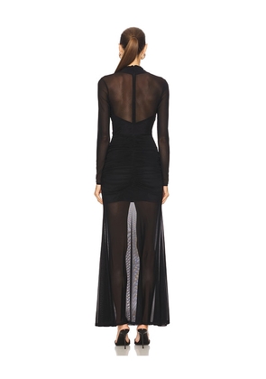 Bardot Veria Wrap Mesh Maxi Dress in Black. Size 4. Also in 2.