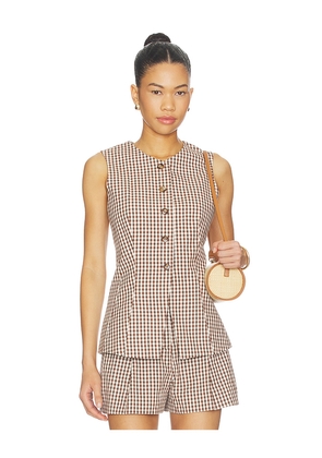 ASTR the Label Karan Vest in Brown. Size L. Also in M, S, XL, XS.