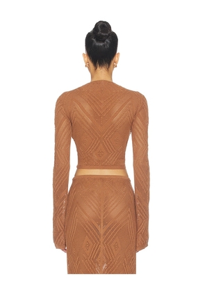 DEVON WINDSOR Vale Top in Brown. Size L. Also in M, S, XL, XS.