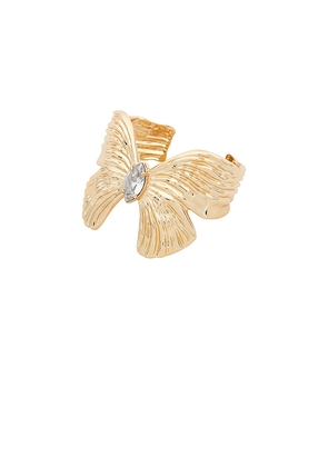 Ettika Fluttering Glow Cuff Bracelet in Metallic Gold.