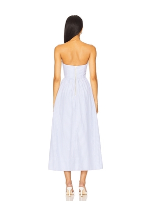 Bardot Lola Corset Stripe Midi Dress in Baby Blue. Size 12. Also in 2.
