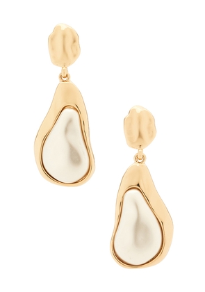 Ettika Hidden Gem Dangle Earrings in Metallic Gold.