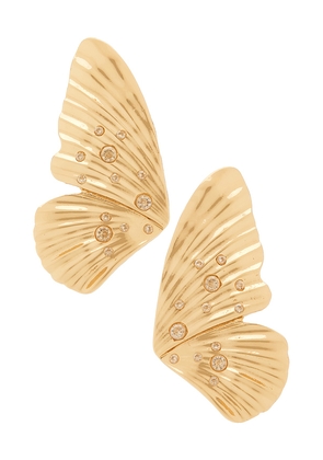 Ettika Fluttering Glow Earrings in Metallic Gold.
