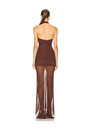 Amanda Uprichard x REVOLVE Alaina Gown in Brown. Size M. Also in L, S, XL, XS.