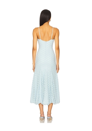 Bardot Delaney Bubble Midi Dress in Baby Blue. Size 12. Also in 2, 4, 6, 8, 10.